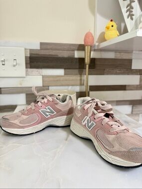 New Balance Kids' Pink and White Sneakers